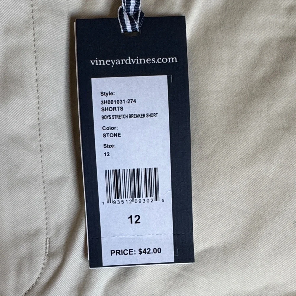 Vineyard Vines  Boys Stretch Breaker Short  size 12 color stone - Picture 4 of 5